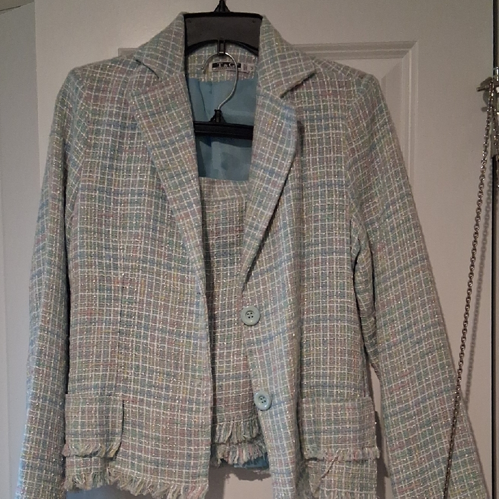 T&J Designs Pastel Tweed Blazer